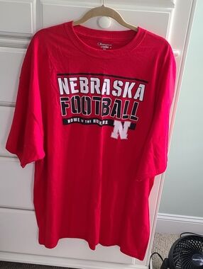 Nebraska Cornhuskers Football Champion Red Authentic Graphic Crewneck Tee 3XL